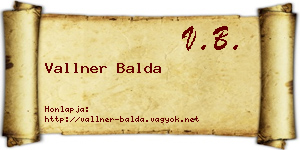 Vallner Balda névjegykártya